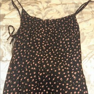 NWT Garage Rose Floral Black Spaghetti Strap Mini Slip Dress